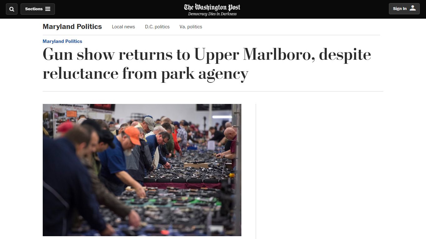 Gun show returns to Upper Marlboro, despite reluctance from park agency